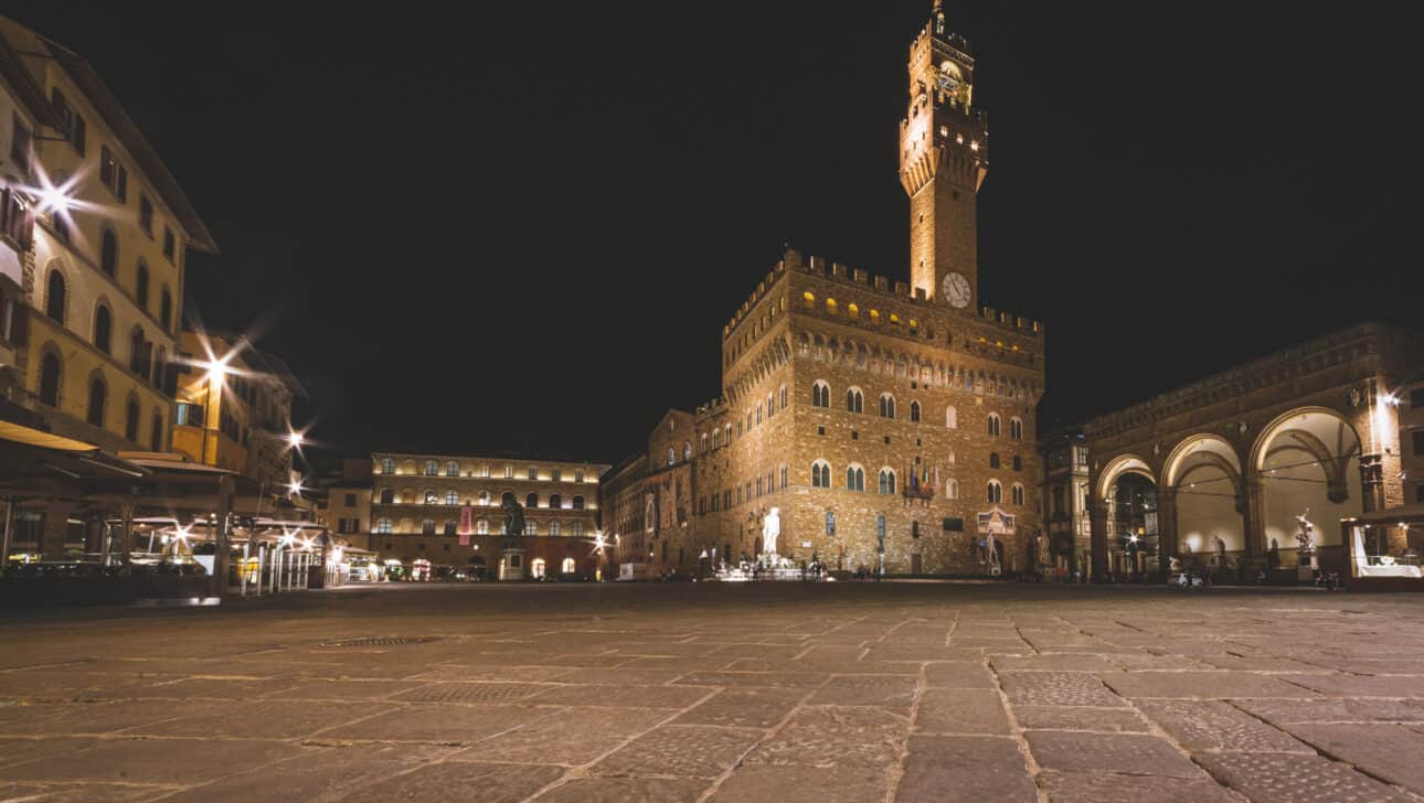 Florence, Night Bike, Highlights, Florence-Night-Bike-Night-Bike-Piazza-Della-Signoria.