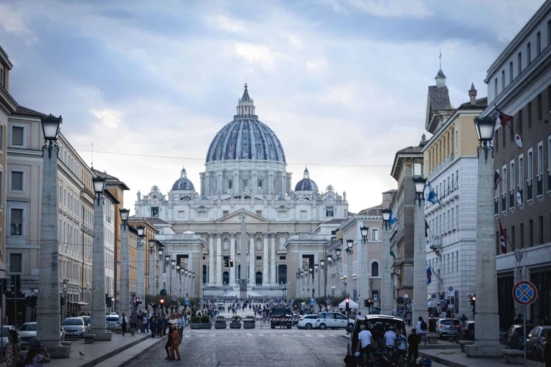 A view of St. Peter's Basilica in Rome, Italy