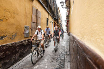 biking through the streets of seville