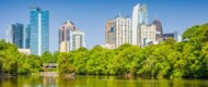 A view of the city of Atlanta, Georgia from the water