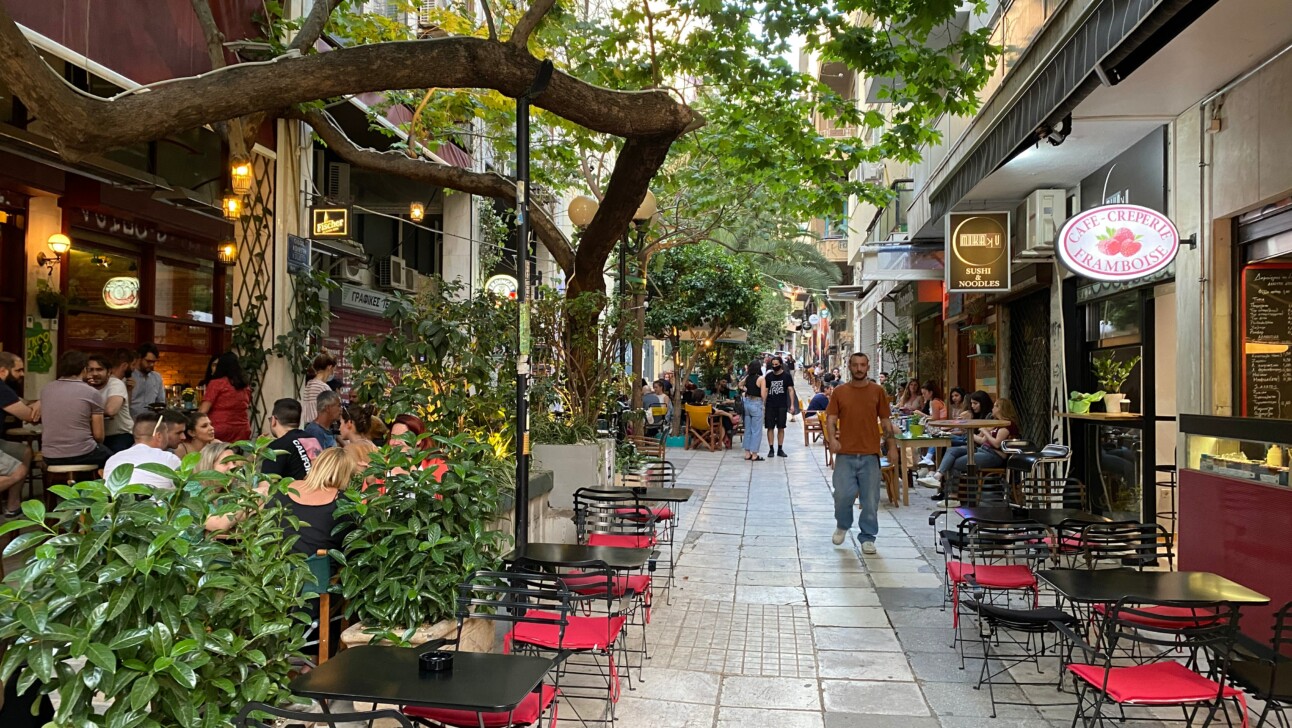 The Plaka neighborhood in Athens, Greece