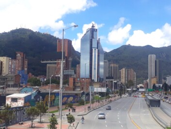 A view of the skyscrapers in Bogota, Colombia