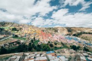 An arial view of the colorful homes in Bogotà, Colombia