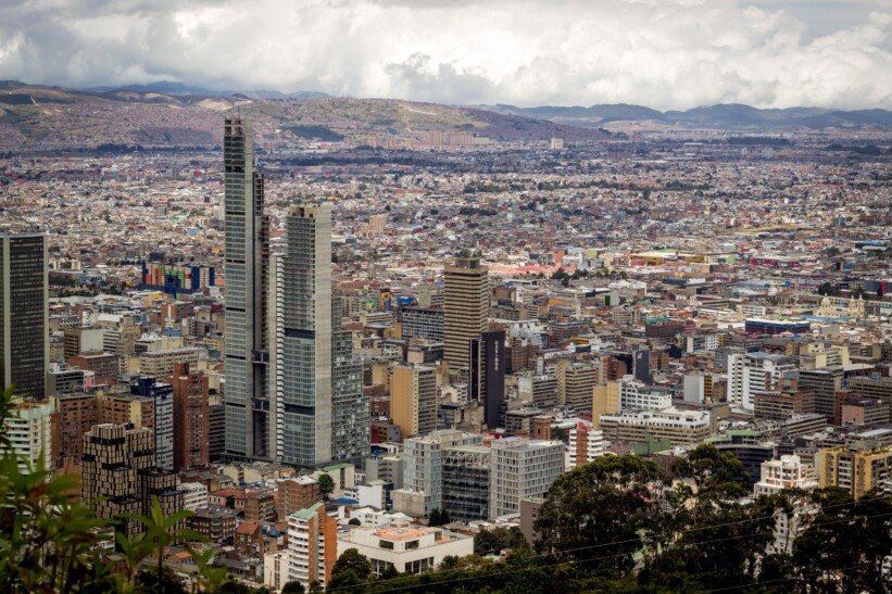 An arial view of the city of Bogota, Colombia