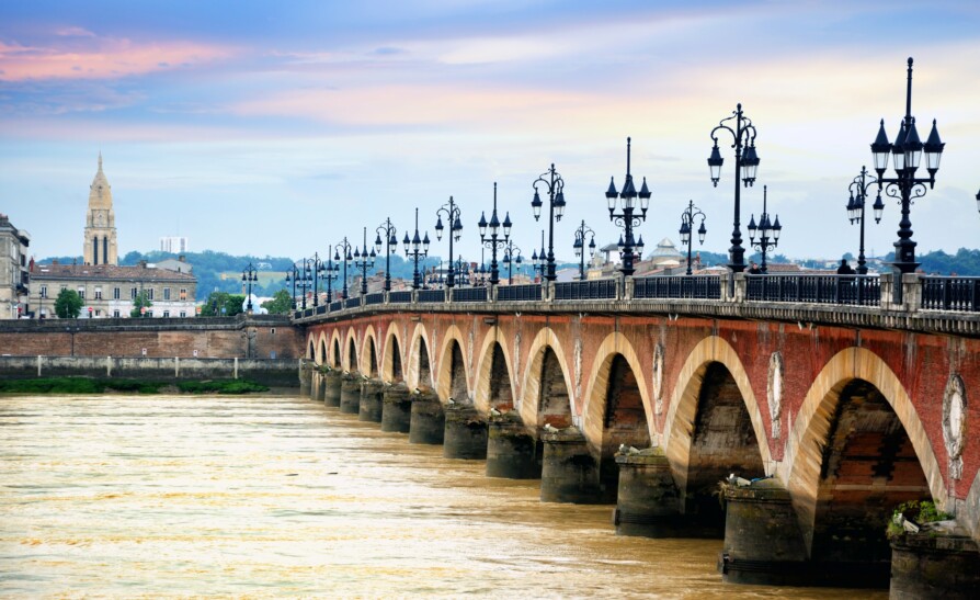 The Pont de Pierre in Bordeaux, France