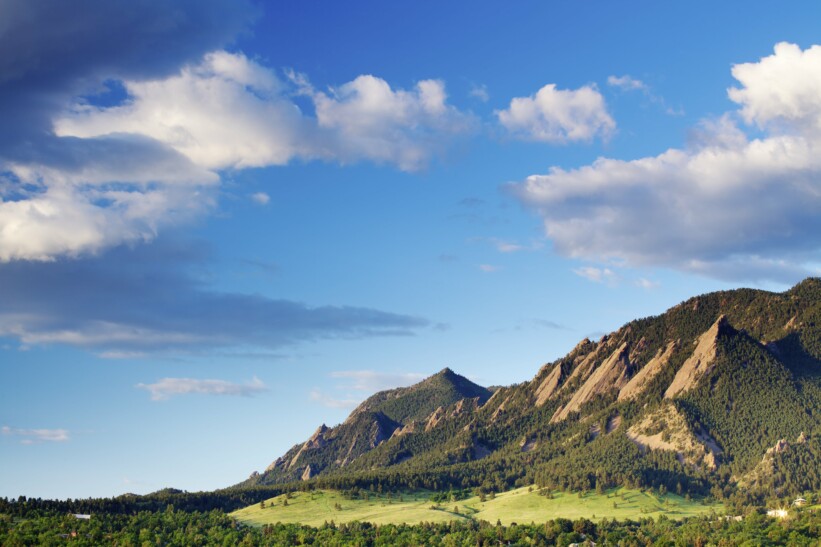 A mountain range in Boulder, Colorado