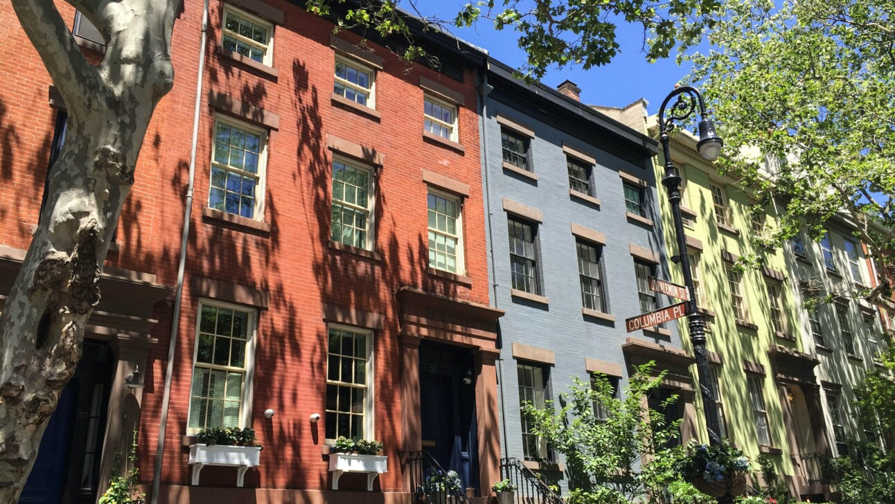 Colorful historic homes in Brooklyn Heights, New York City