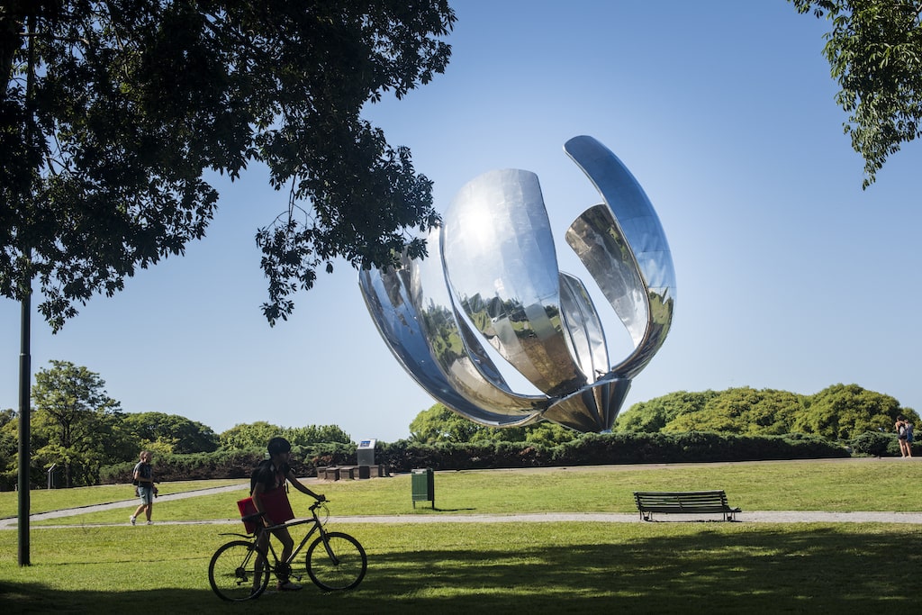 The mechanical flower sculpture in Buenos Aires, Argentina