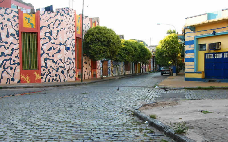 The colorful Barracas neighborhood in Buenos Aires, Argentina