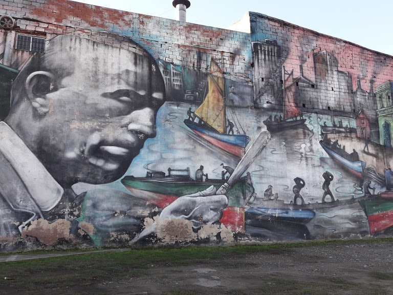 El Regreso de Quinquela street art in Buenos Aires, Argentina