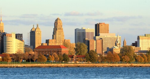 A view of Buffalo, New York from the water
