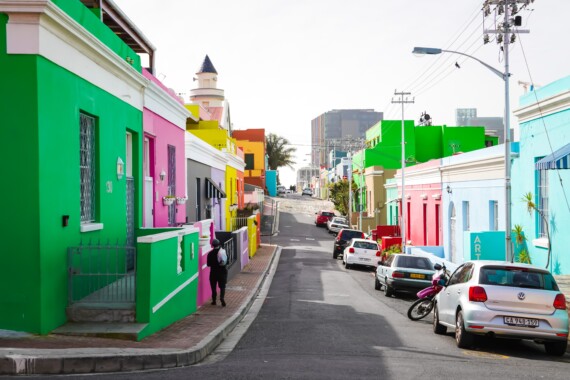 A colorful street in Bo Kaap, Cape Town, South Africa