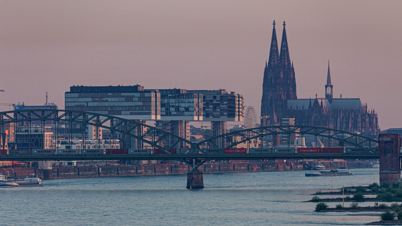 The Hohenzollern Bridge in Cologne, Germany