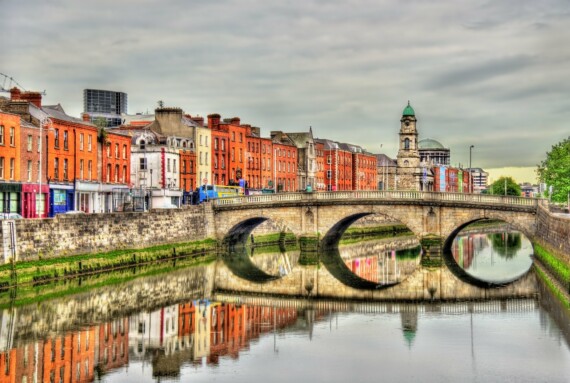 A view of Dublin, Ireland from the water