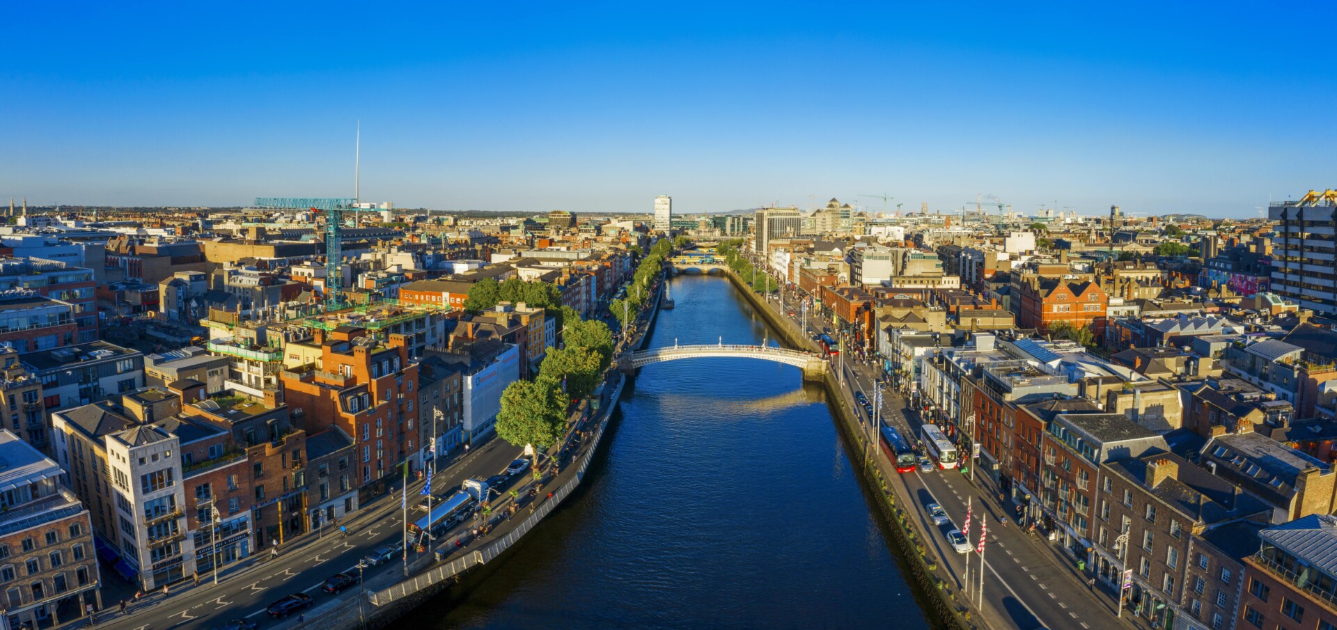 An arial view of Dublin, Ireland