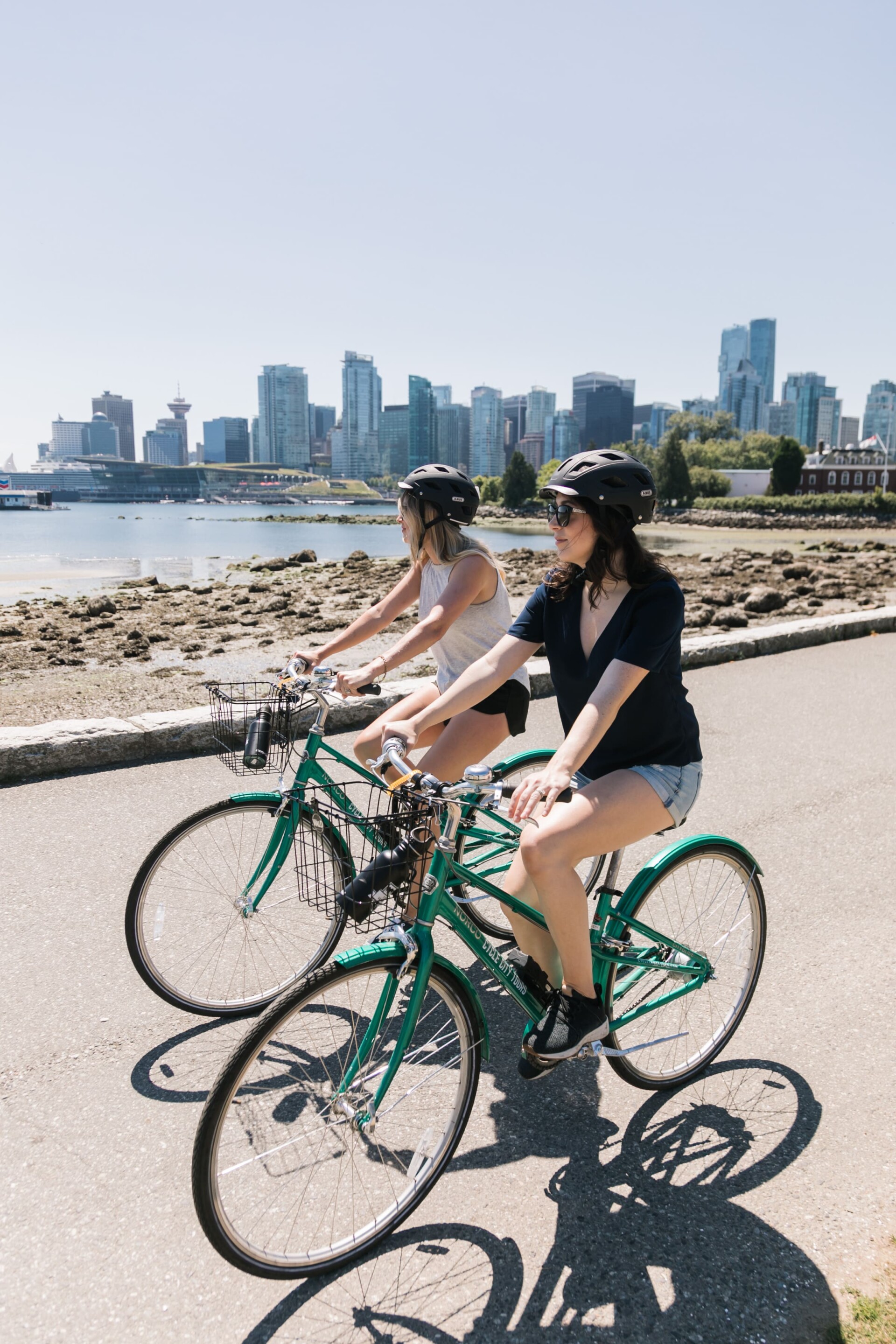 Cycling by the sea in Vancouver