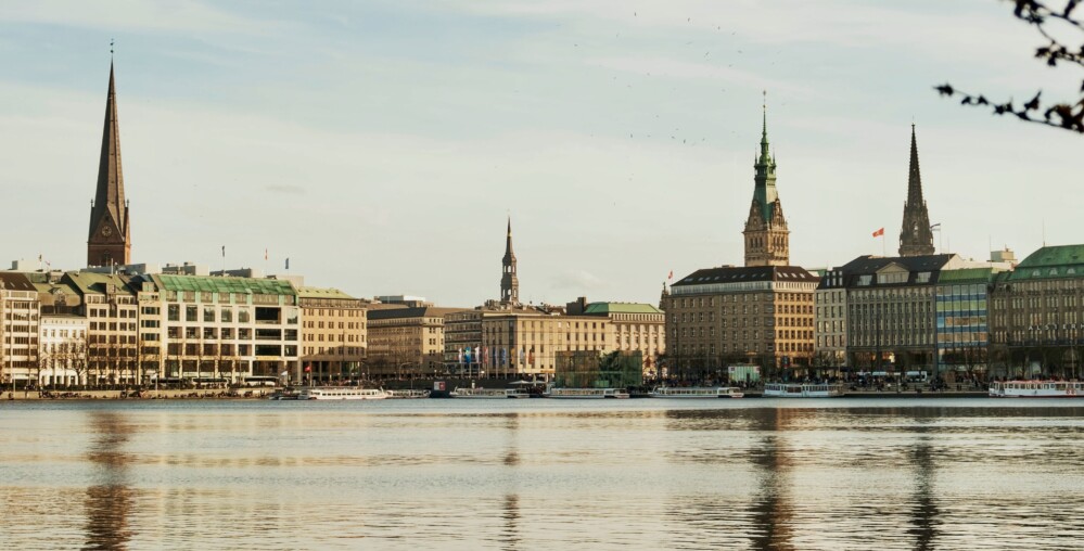 The city of Hamburg as seen from the water