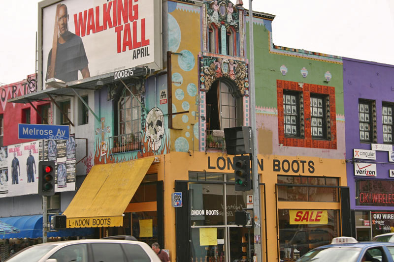 Shops along Melrose Avenue in Hollywood, Los Angeles