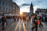 The Old Town Square in Krakow, Poland