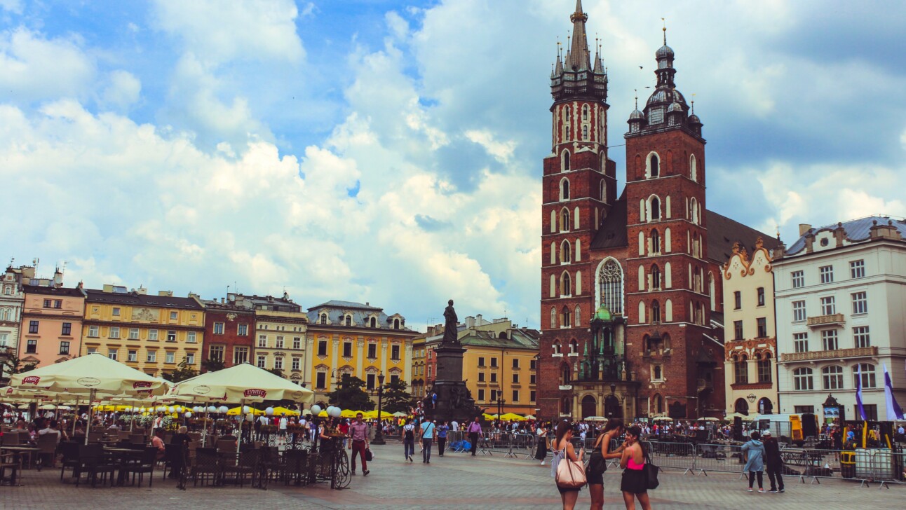 The Old Town Square in Krakow, Poland