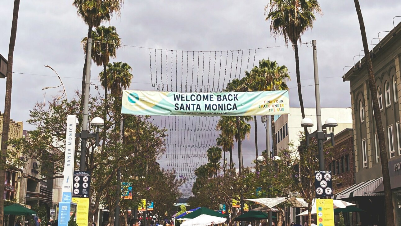 The Third Street Promenade in Santa Monica, Los Angeles, California