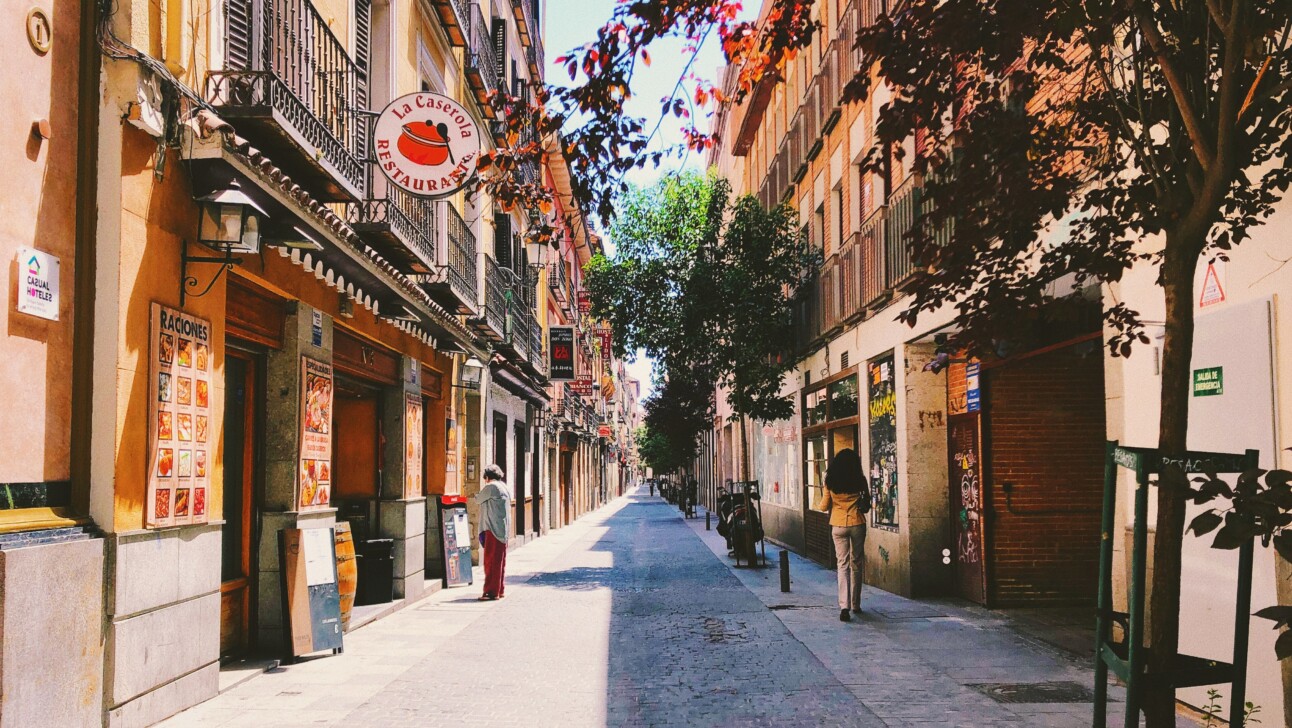 A pedestrian street in Madrid's Salamanca Quarter