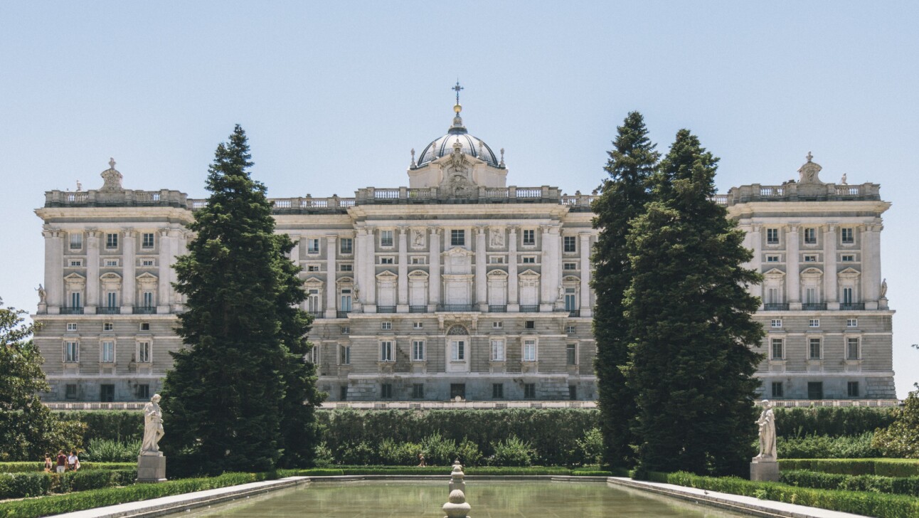 The Royal Palace and Gardens in Madrid, Spain