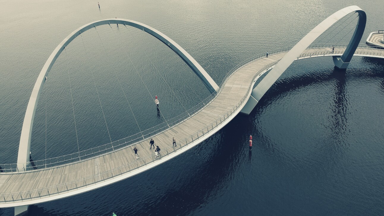 The bridge in the Elizabeth Quay district of Perth, Australia