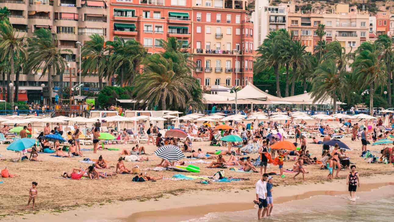 Postiguet Beach in Alicante, Spain