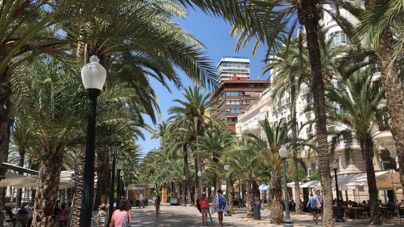 The colorful explanada in Alicante, Spain