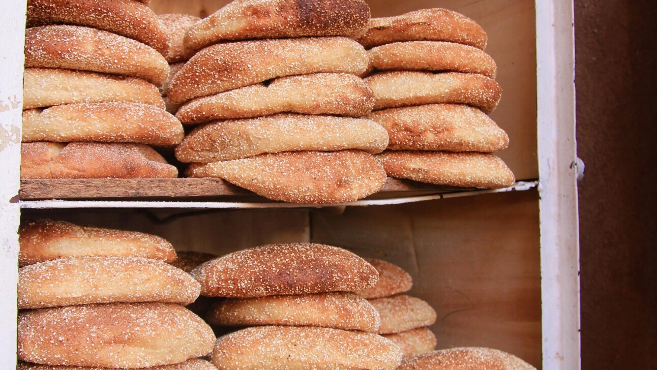 Artisanal bread at a bakery in Morocco
