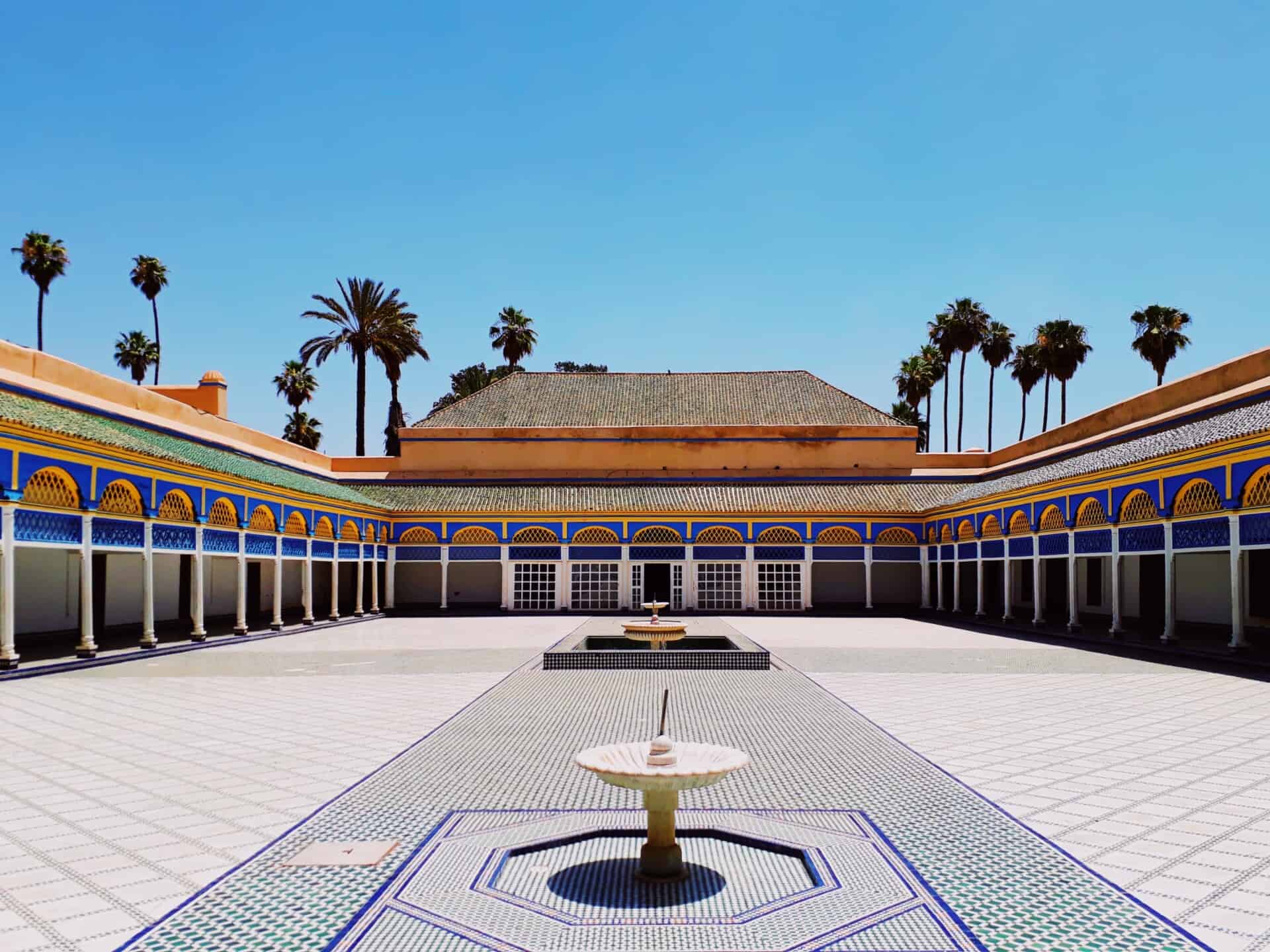 A tiled inner courtyard in Marrakech