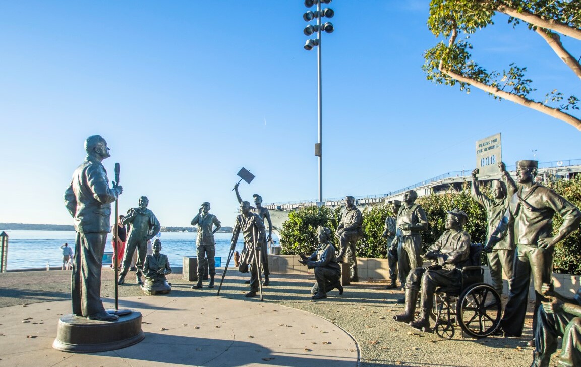 Statues in Tuna Harbor in San Diego