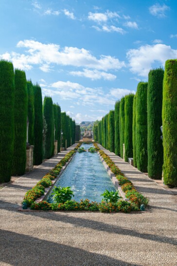 The reflecting pool at Alcazar in Córdoba