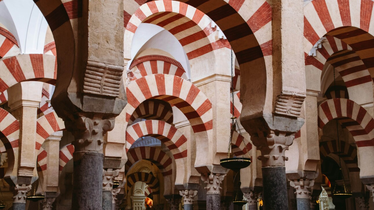 The striped brick arches of the Mezquita in Córdoba