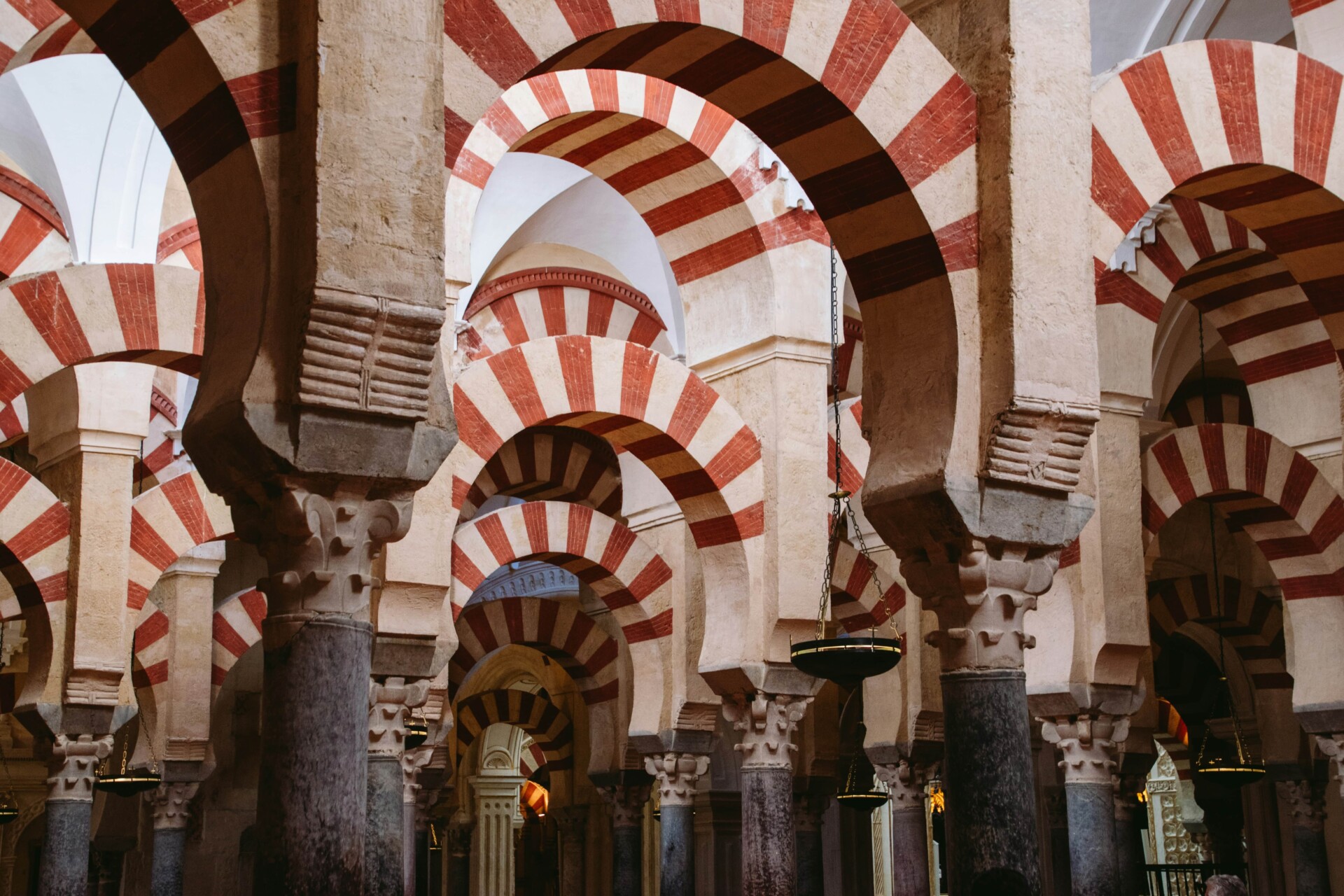 The striped brick arches of the Mezquita in Córdoba