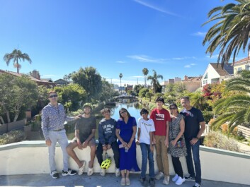 A family enjoys their bike tour in Santa Monica