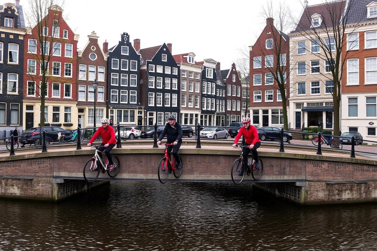 Netherlands Amsterdam에서의 사이클링